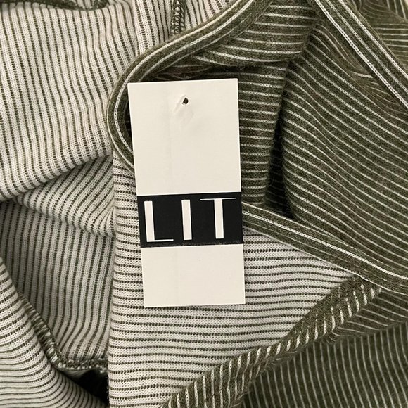 Line & Dot Revolve Medium Green Striped Chest Cutout Iona Jumpsuit NEW WITH TAGS - Picture 9 of 9